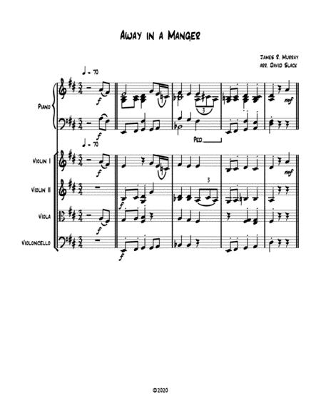 Away In A Manger String Quartet With Optional Piano Accompaniment Sheet Music