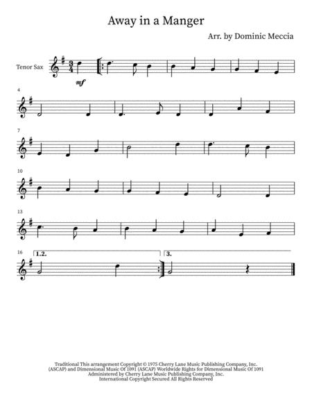 Away In A Manger Tenor Soprano Sax Sheet Music