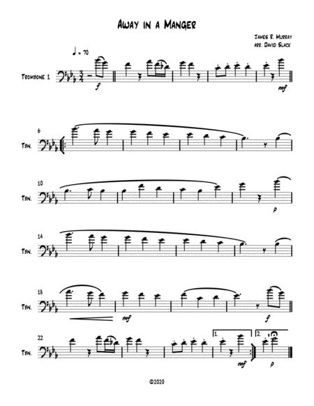 Free Sheet Music Away In A Manger Trombone Solo