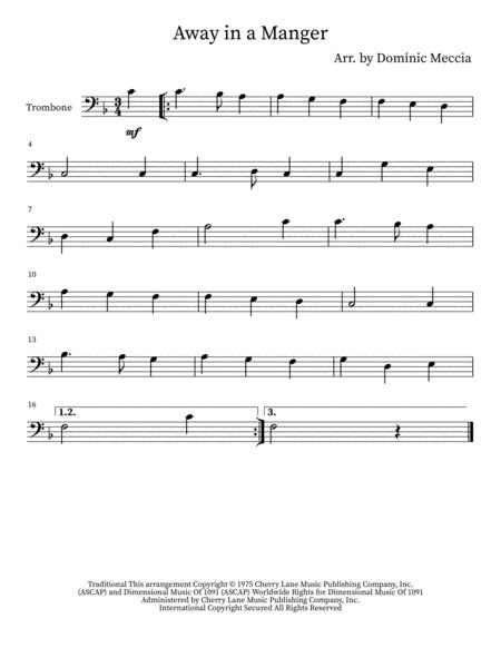 Free Sheet Music Away In A Manger Trombone