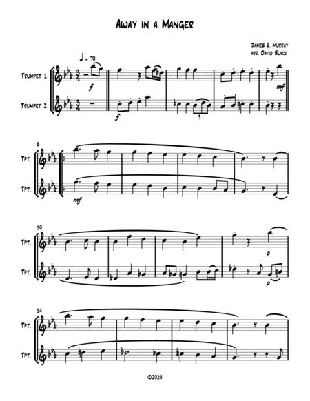 Free Sheet Music Away In A Manger Trumpet Duet