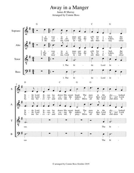 Away In A Manger Voice Satb A Cappella Sheet Music