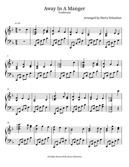Free Sheet Music Away In Manger Piano Advance Solo