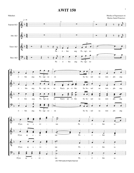 Awit 150 Sheet Music