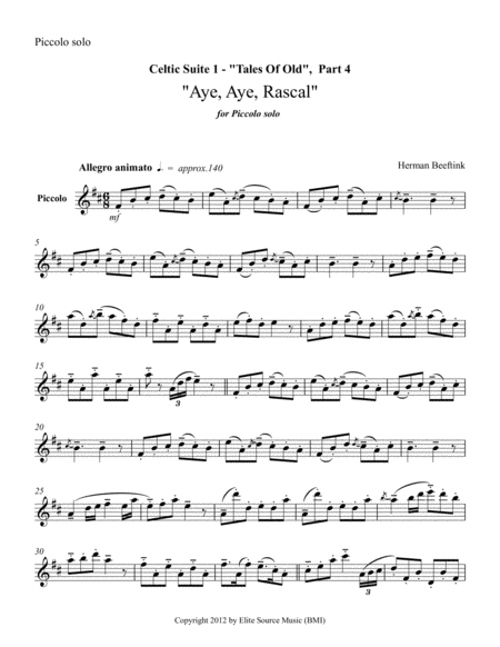 Aye Aye Rascal Sheet Music