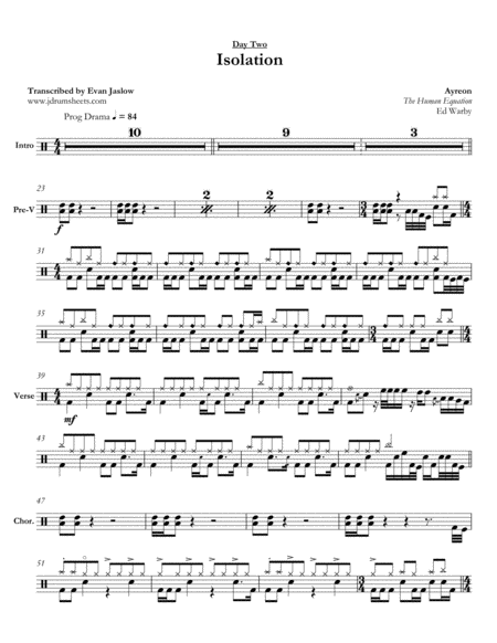 Ayreon Isolation Sheet Music