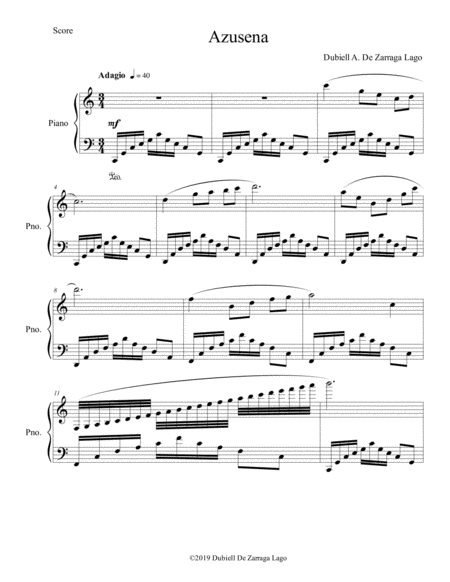 Free Sheet Music Azusena Op 121