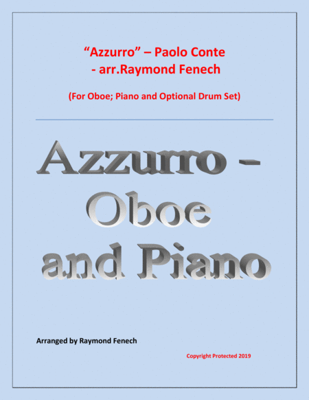 Azzurro Oboe Piano And Optional Drum Set Sheet Music