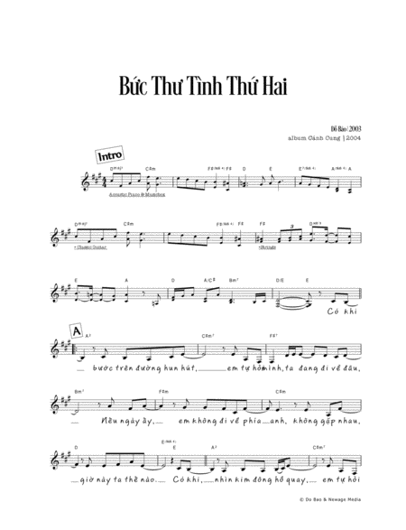 Free Sheet Music B C Th Tnh Th Hai Piano Guitar Reduction Vocal Chords