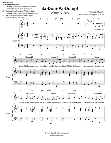 Ba Dum Pa Dump Sheet Music