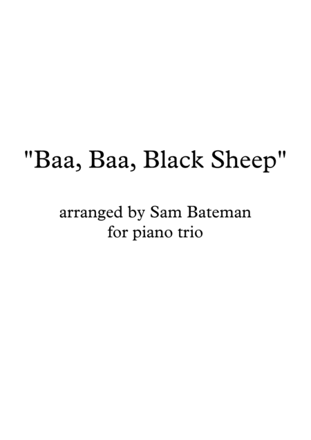 Baa Baa Black Sheep Sheet Music