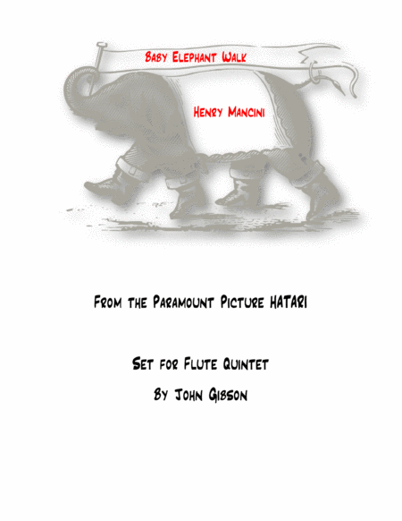 Baby Elephant Walk For 5 Flutes Sheet Music