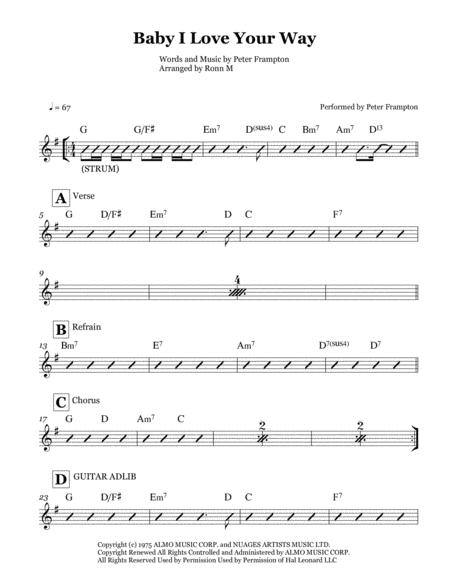 Baby I Love Your Way Lead Sheet By Peter Frampton Sheet Music