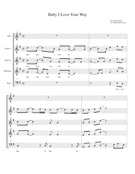 Baby I Love Your Way Sheet Music