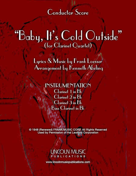 Baby Its Cold Outside For Clarinet Quartet Sheet Music