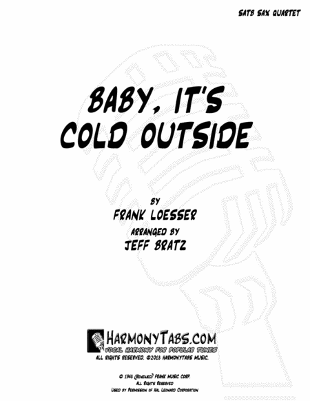 Baby Its Cold Outside Satb Sax Quartet Sheet Music