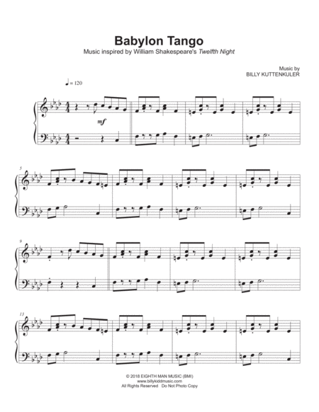 Free Sheet Music Babylon Tango