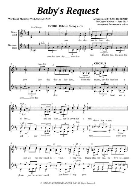 Free Sheet Music Babys Request W