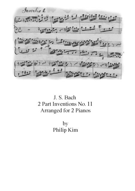 Bach 2 Part Inventions No 11 For 2 Pianos Sheet Music