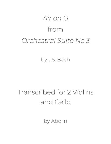 Bach Air On A G String 2 Violins And Cello Sheet Music