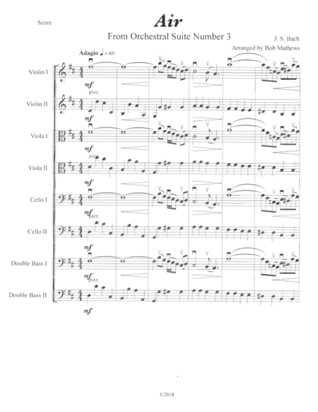 Free Sheet Music Bach Air On The G String For Strings