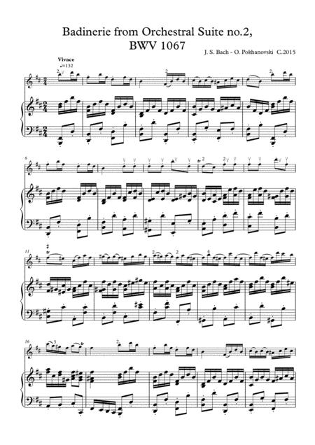 Bach Badinerie From Orchestral Suite No 2 For Violin And Piano Sheet Music