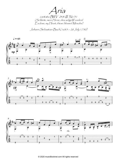 Free Sheet Music Bach Bwv 248 No 31 Guitar Solo