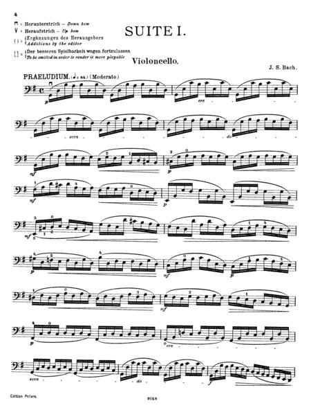 Free Sheet Music Bach Cello Suite No 1 In G Major Prlude Original Version