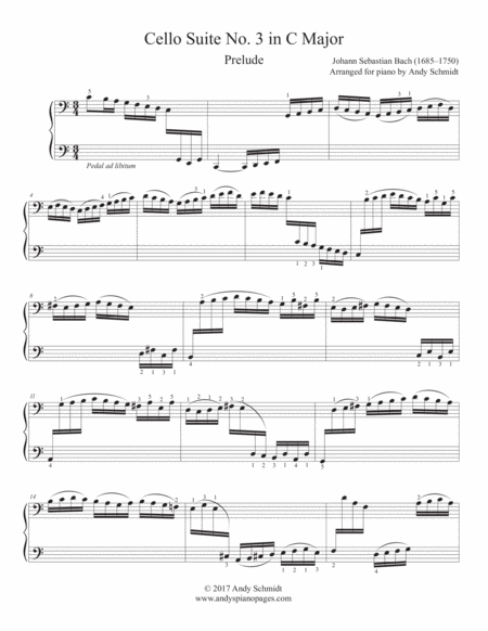 Bach Cello Suite No 3 In C Major Sheet Music