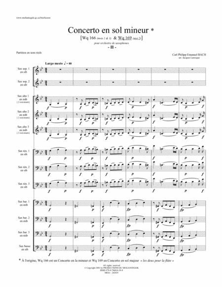 Bach Flute Concerto In G Major H 445 Sheet Music