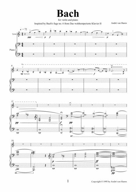 Free Sheet Music Bach For Violin And Piano