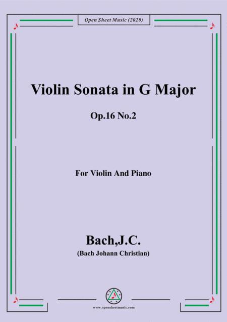 Bach J C Violin Sonata In G Major Op 16 No 2 For Violin And Piano Sheet Music