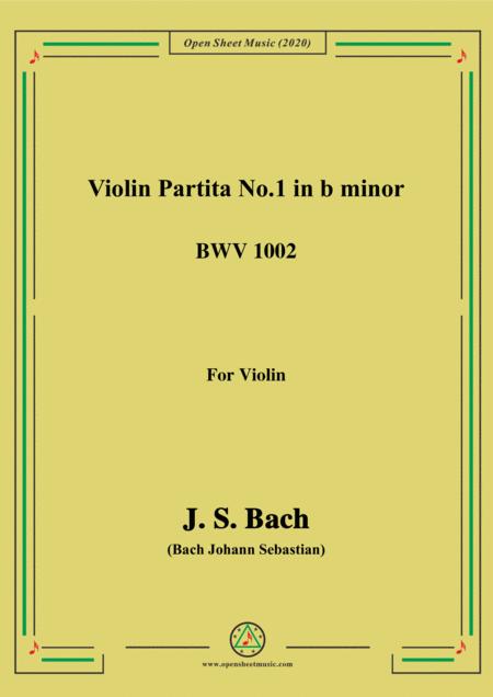 Bach Js Violin Partita No 1 In B Minor Bwv 1002 For Violin Sheet Music