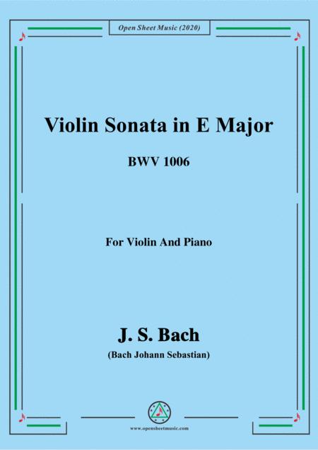 Bach Js Violin Partita No 3 In E Major Bwv 1006 For Violin And Piano Sheet Music