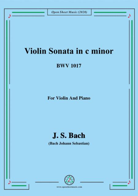 Bach Js Violin Sonata In C Minor Bwv 1017 For Violin And Piano Sheet Music