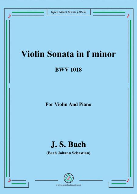 Bach Js Violin Sonata In F Minor Bwv 1018 For Violin And Piano Sheet Music