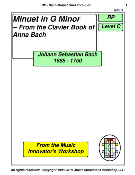 Bach Minuet In G Minor Key Map Tablature Sheet Music