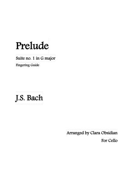 Bach Prelude Cello Suite No 1 Coloured Fingering Guide Sheet Music