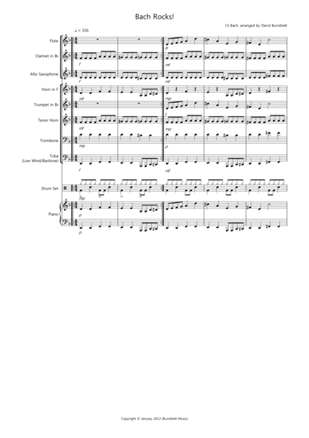 Free Sheet Music Bach Rocks For School Concert Band