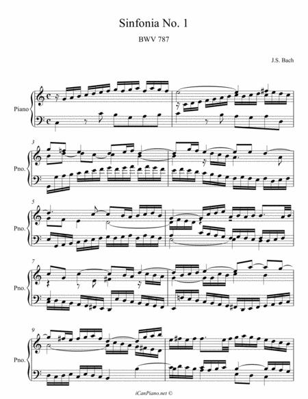 Bach Sinfonia No 1 In C Major Bwv 787 Sheet Music