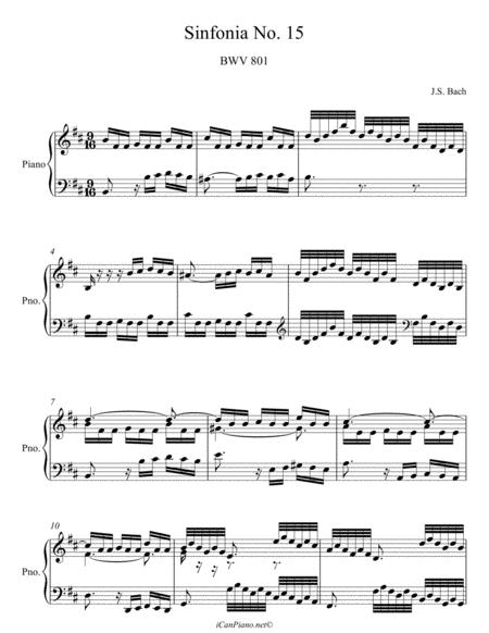 Bach Sinfonia No 15 In B Minor Bwv 801 Sheet Music