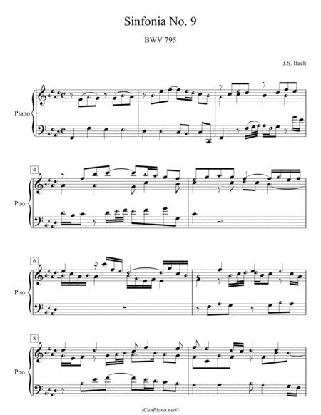 Bach Sinfonia No 9 In F Minor Bwv 795 Icanpiano Style Sheet Music