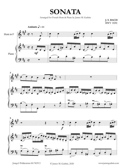 Free Sheet Music Bach Sonata Bwv 1030 For French Horn Piano