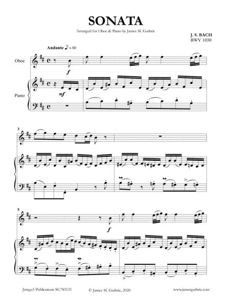 Free Sheet Music Bach Sonata Bwv 1030 For Oboe Piano