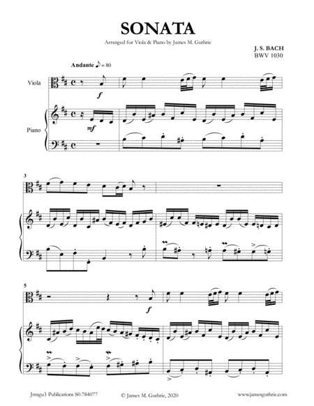 Free Sheet Music Bach Sonata Bwv 1030 For Viola Piano