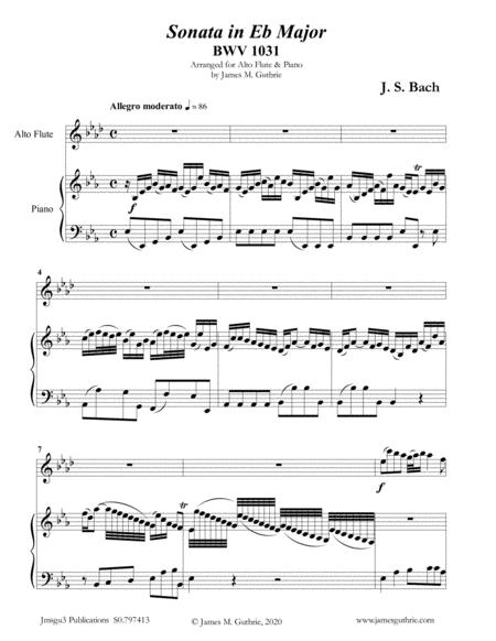 Bach Sonata Bwv 1031 For Alto Flute Piano Sheet Music