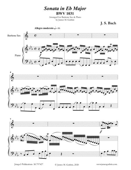 Free Sheet Music Bach Sonata Bwv 1031 For Baritone Sax Piano
