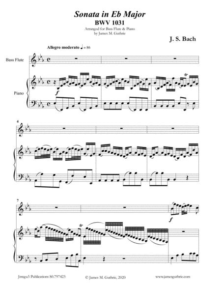 Bach Sonata Bwv 1031 For Bass Flute Piano Sheet Music