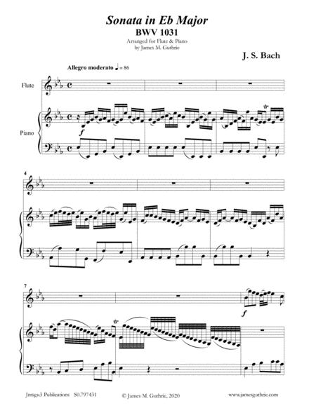 Free Sheet Music Bach Sonata Bwv 1031 For Flute Piano