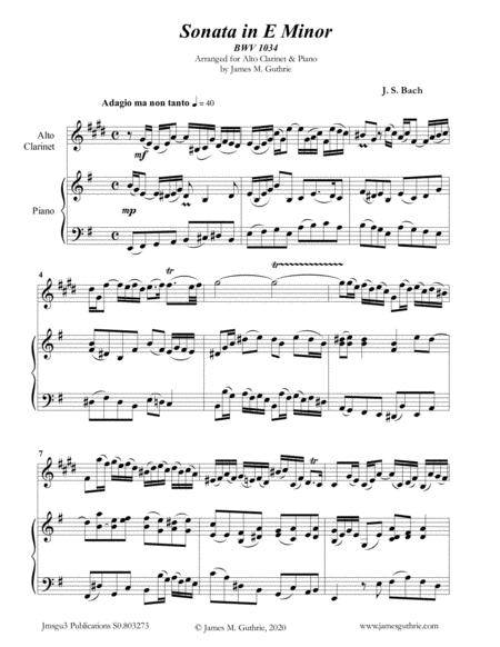 Free Sheet Music Bach Sonata Bwv 1034 For Alto Clarinet Piano